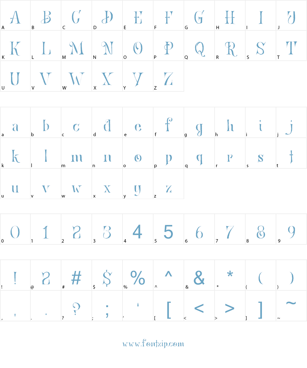 Bronwen DEMO Font Character